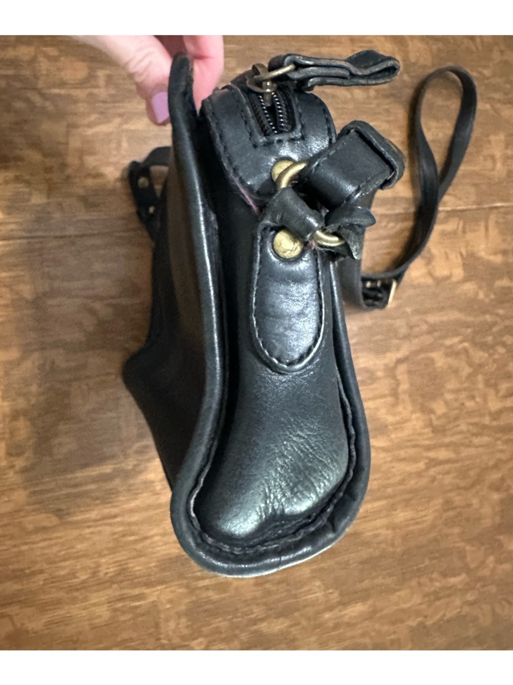 Vintage Liz Claiborne Black Leather Blazer Bag - Picture 3 of 11